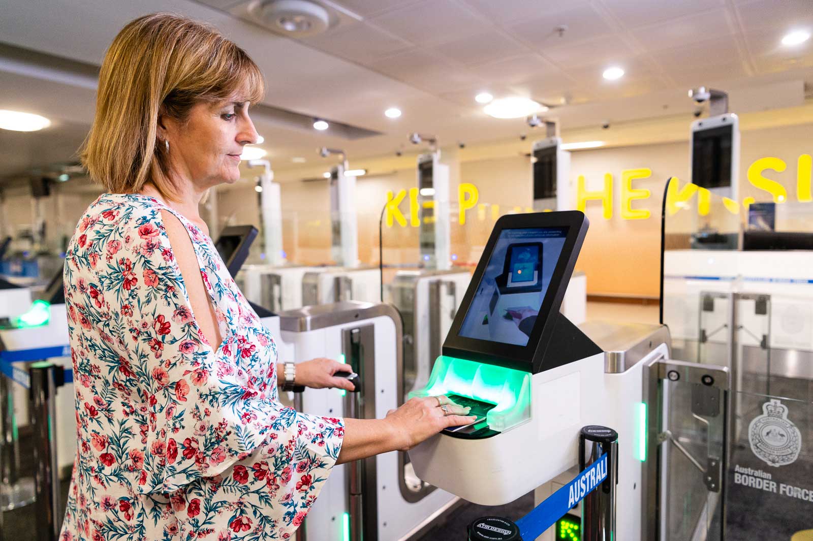 Passport control at the International Terminal