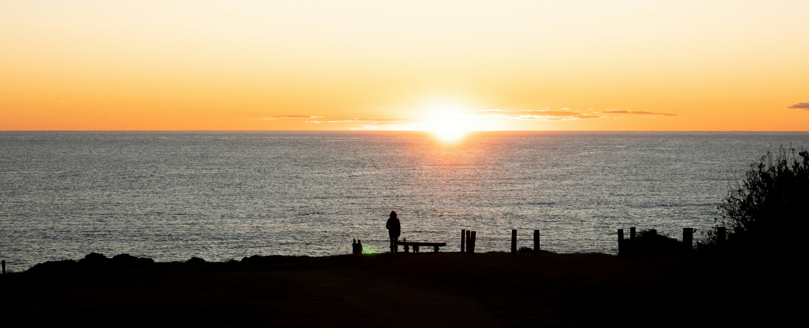 Sunset over the water along Sapphire Coast