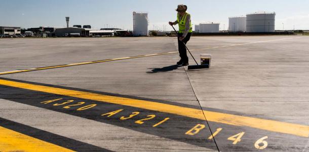 FOD sweeping at Brisbane Airport